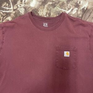 3XL Carhartt Men's Burgundy Short Sleeve Tee